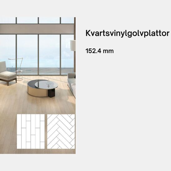 Kvartsvinylgolvplattor 152.4 mm
