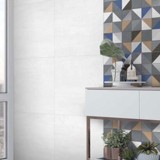 Milos White / Metallic (60x60 cm) — SEK/m²